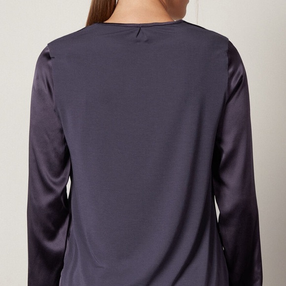 FALCONERI Crewneck Blouse in Silk Satin - Picture 2 of 6